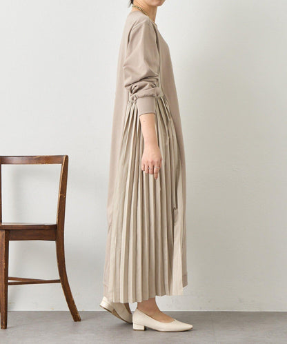 側褶設計 毛圈面料 連衣裙