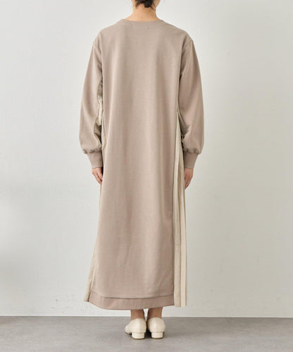 側褶設計 毛圈面料 連衣裙