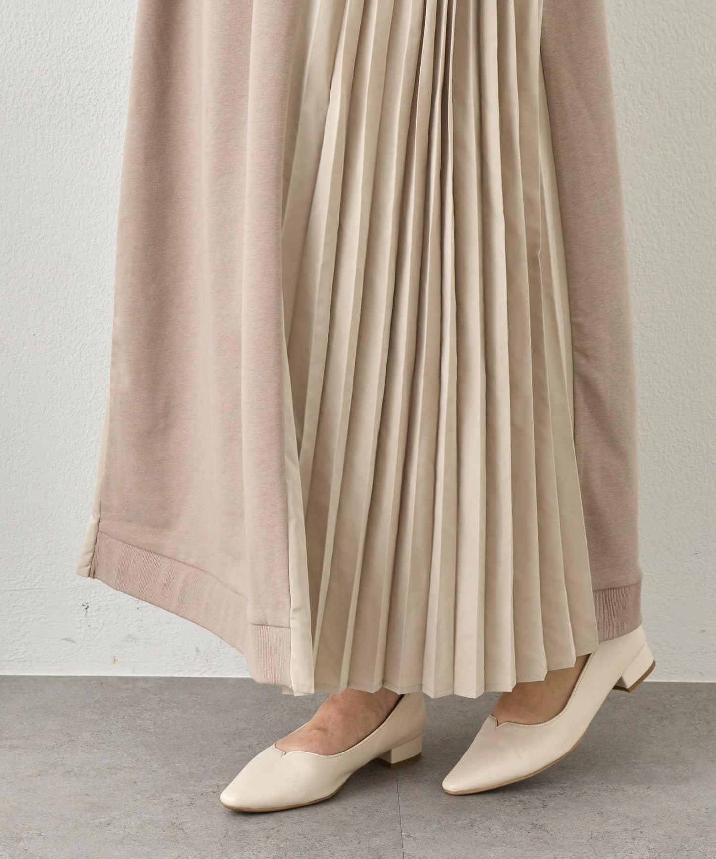 側褶設計 毛圈面料 連衣裙