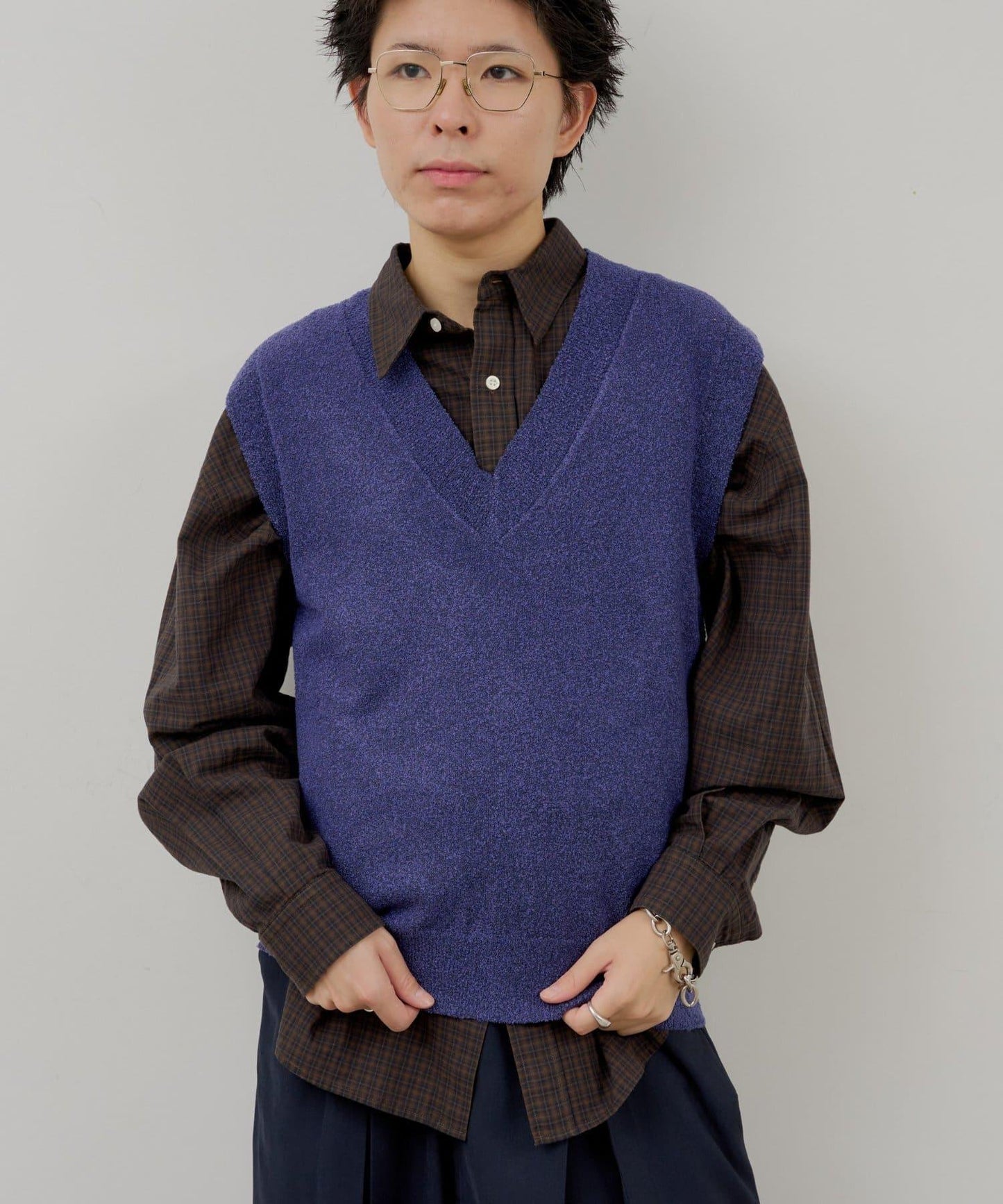 WHIMSIC 圈圈呢V領針織背心