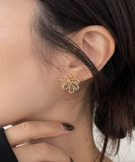 GOLDY 金屬線花造型耳環