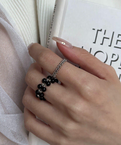 GOLDY/ゴールディ 珠串鏈條組合戒指