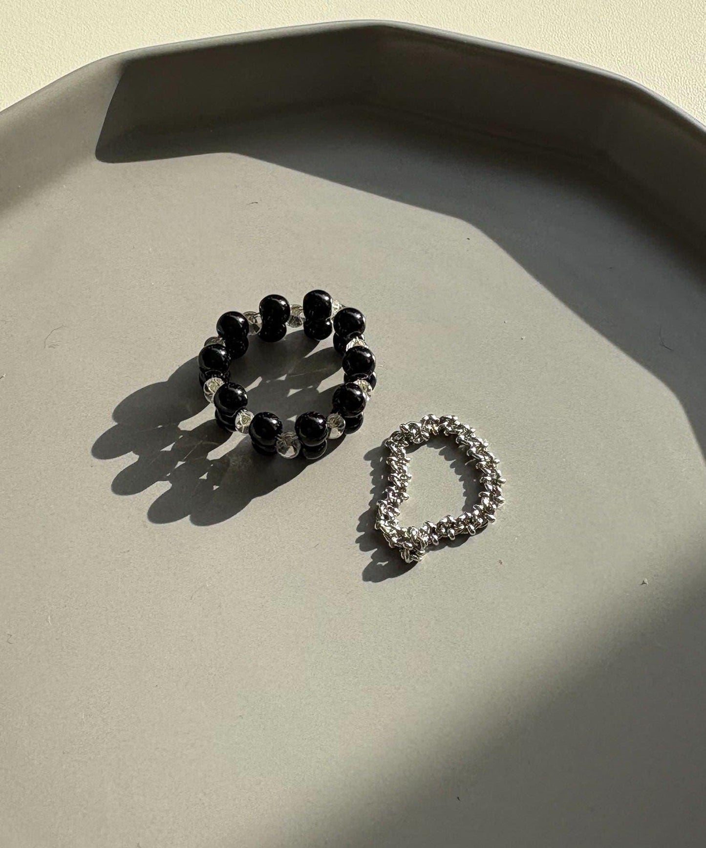 GOLDY/ゴールディ 珠串鏈條組合戒指