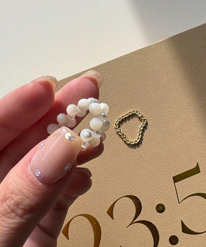 GOLDY/ゴールディ 珠串鏈條組合戒指