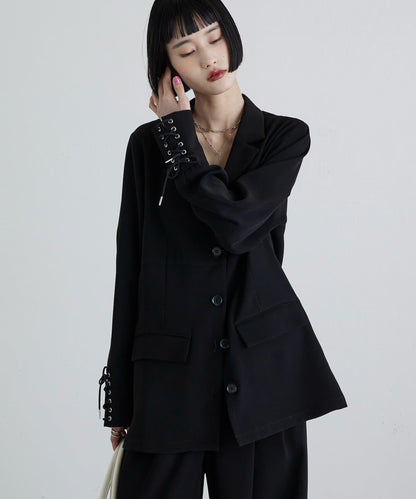 袖口繫帶設計 襯衫夾克