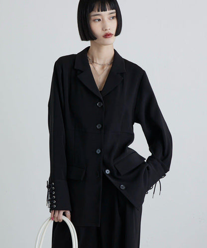 袖口繫帶設計 襯衫夾克