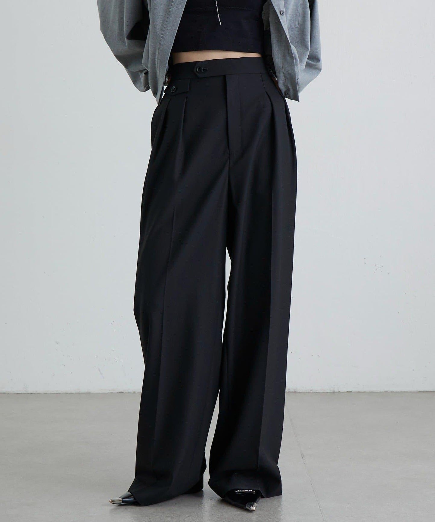 TR彈力半闊腿褲