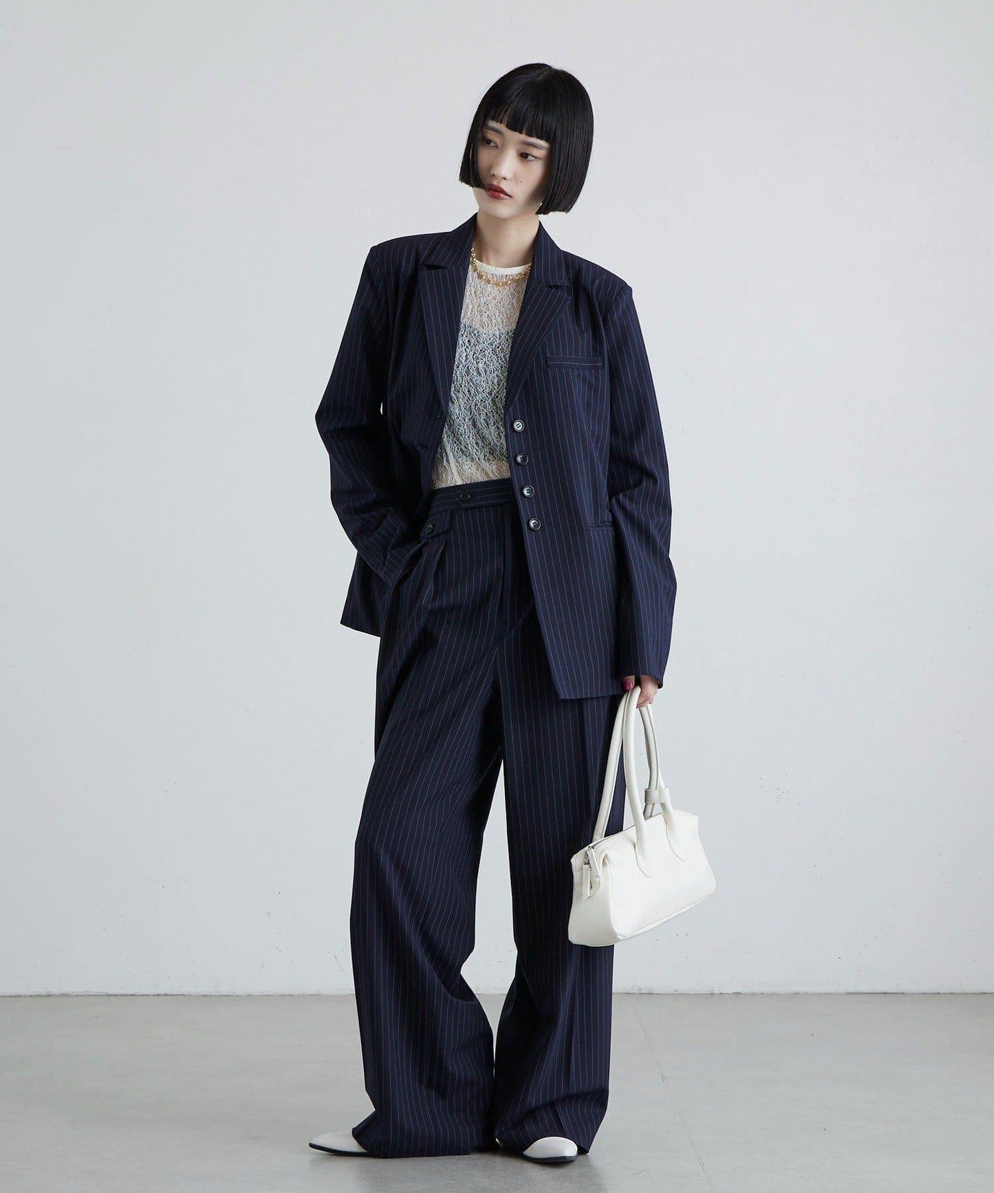 TR彈力半闊腿褲