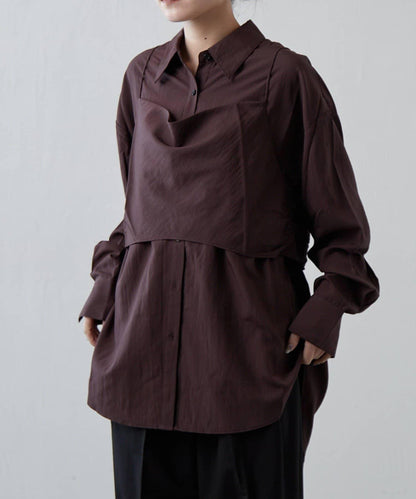 緞面吊帶套裝寬鬆襯衫