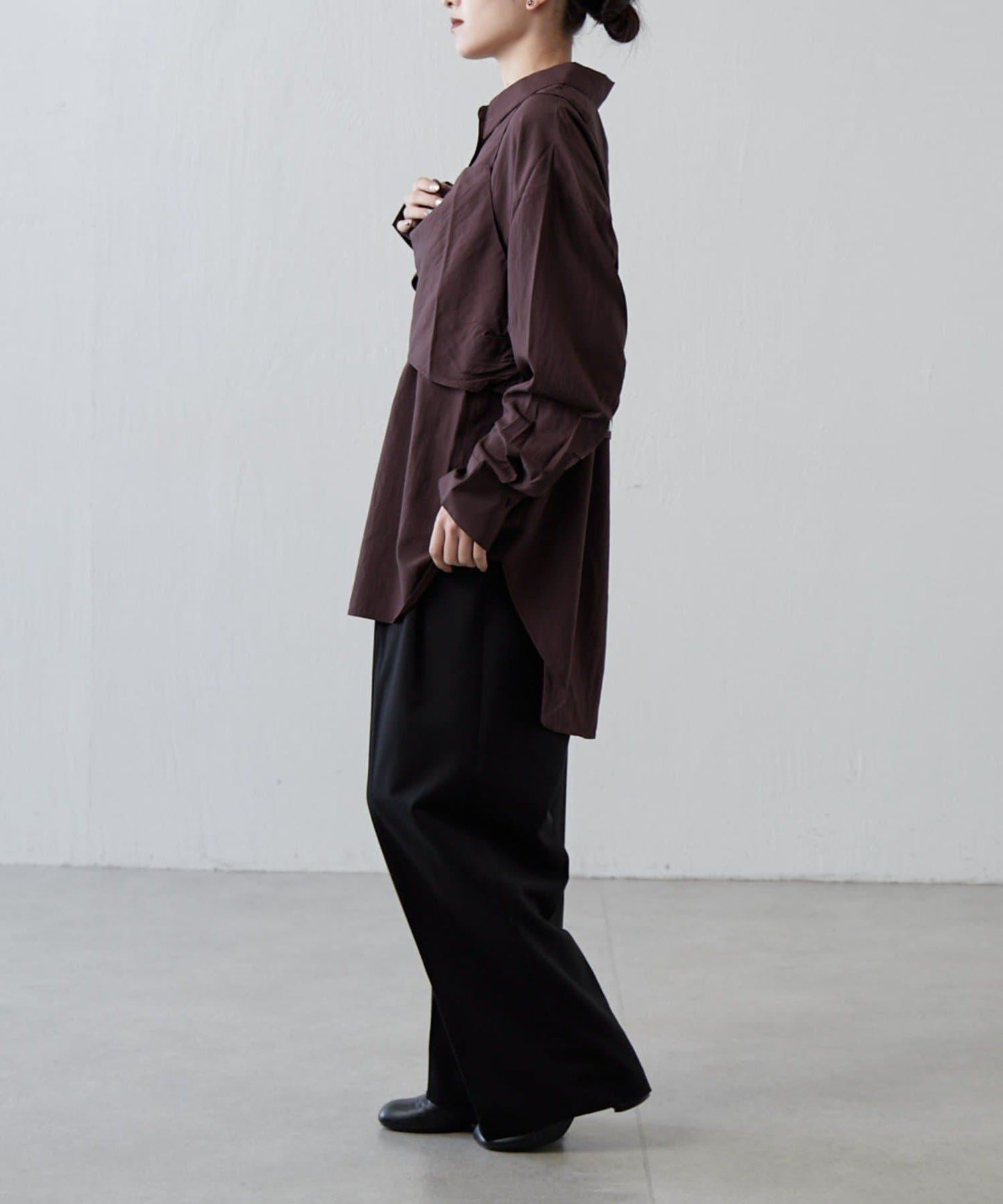 緞面吊帶套裝寬鬆襯衫