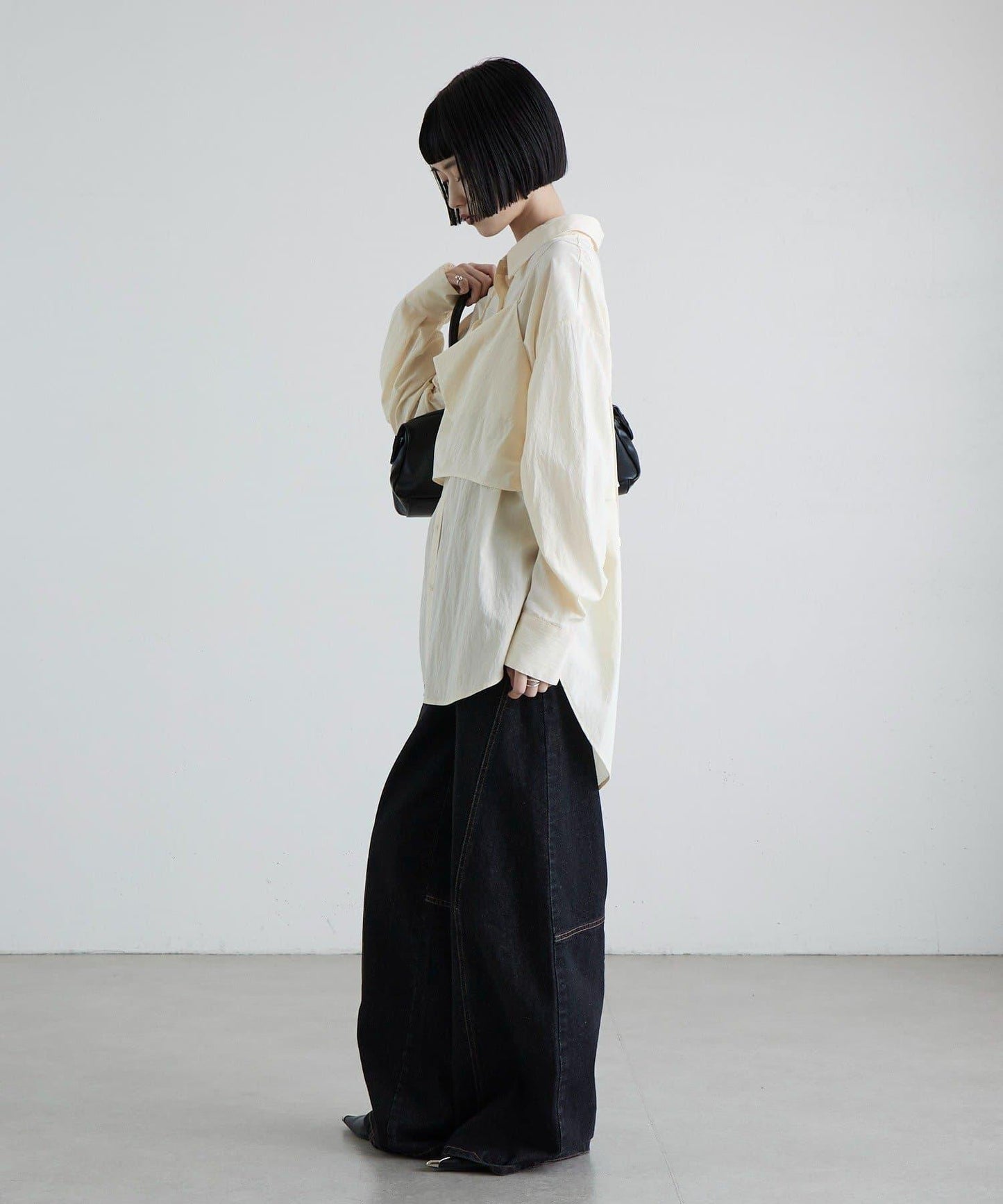 緞面吊帶套裝寬鬆襯衫