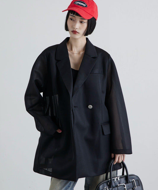 輕薄空氣層面料 寬鬆夾克