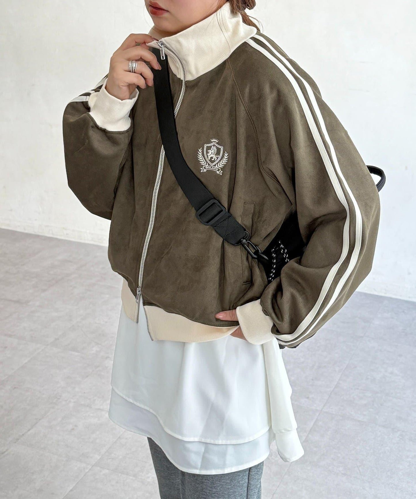 仿麂皮運動夾克