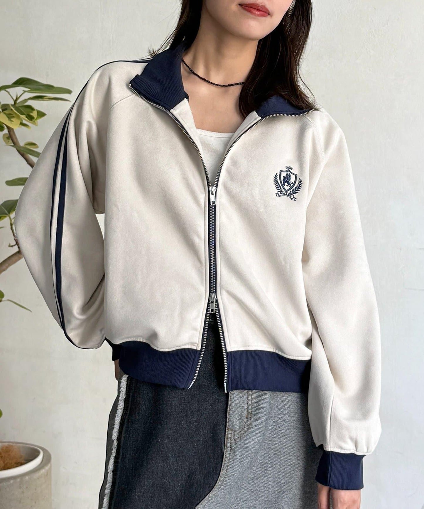 仿麂皮運動夾克