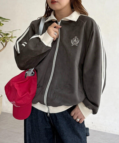 仿麂皮運動夾克
