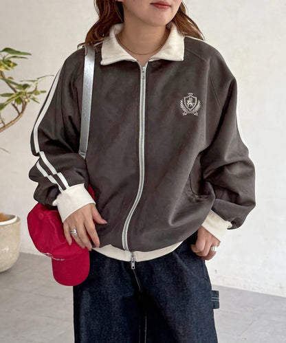 仿麂皮運動夾克