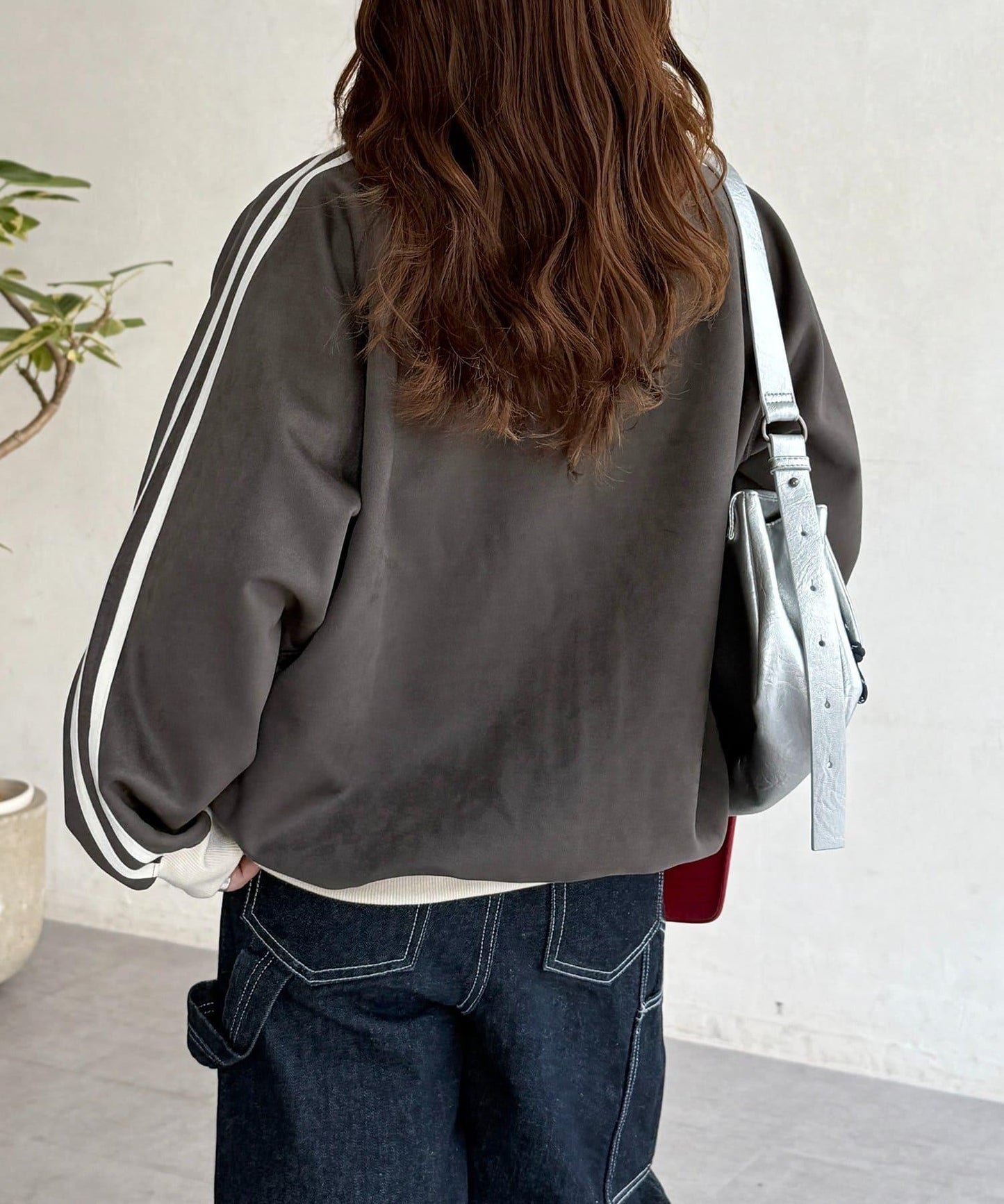 仿麂皮運動夾克