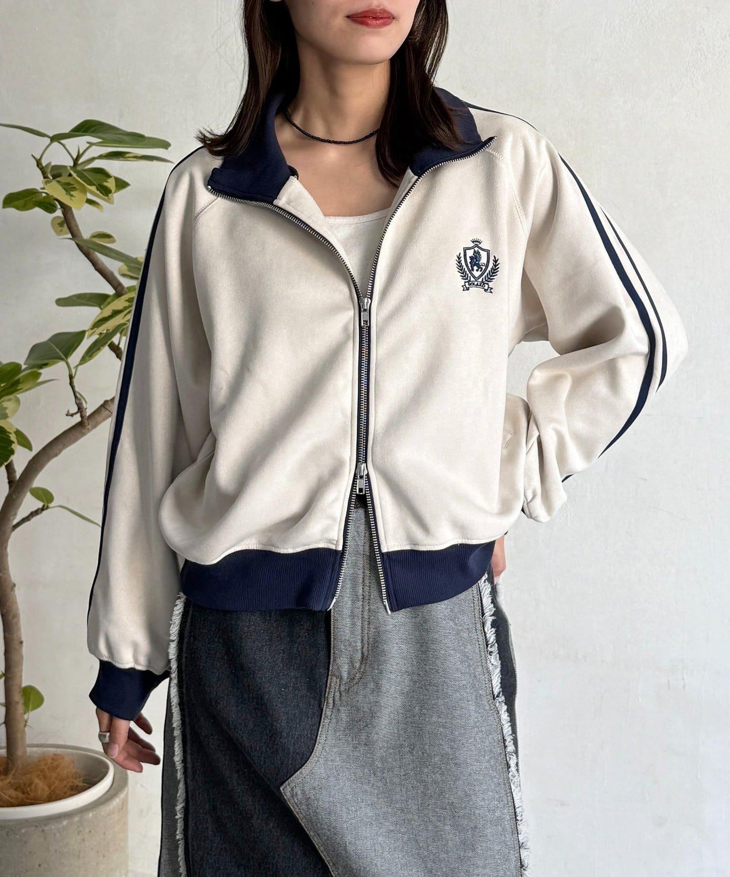 仿麂皮運動夾克