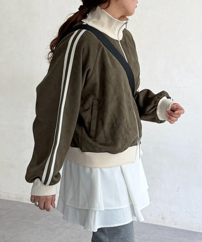 仿麂皮運動夾克