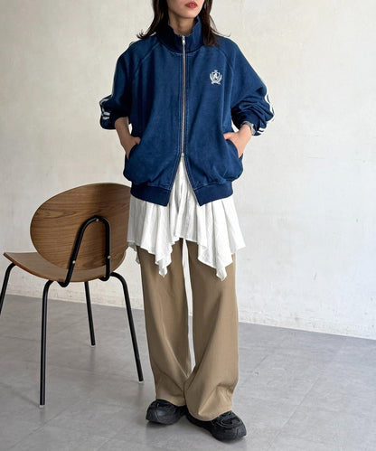 仿麂皮運動夾克