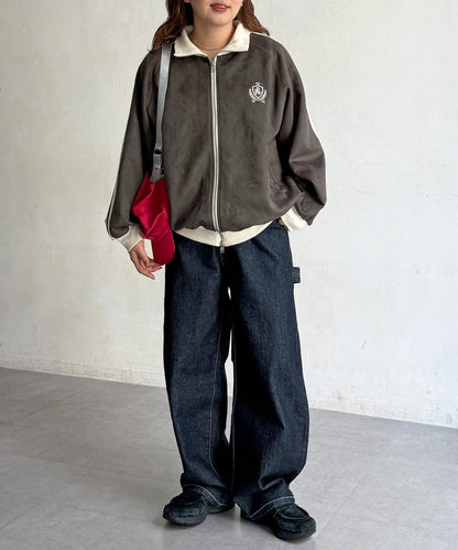 仿麂皮運動夾克