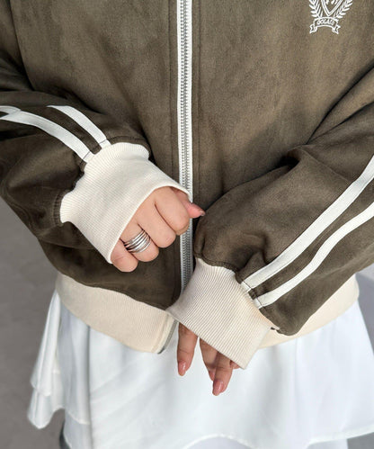 仿麂皮運動夾克