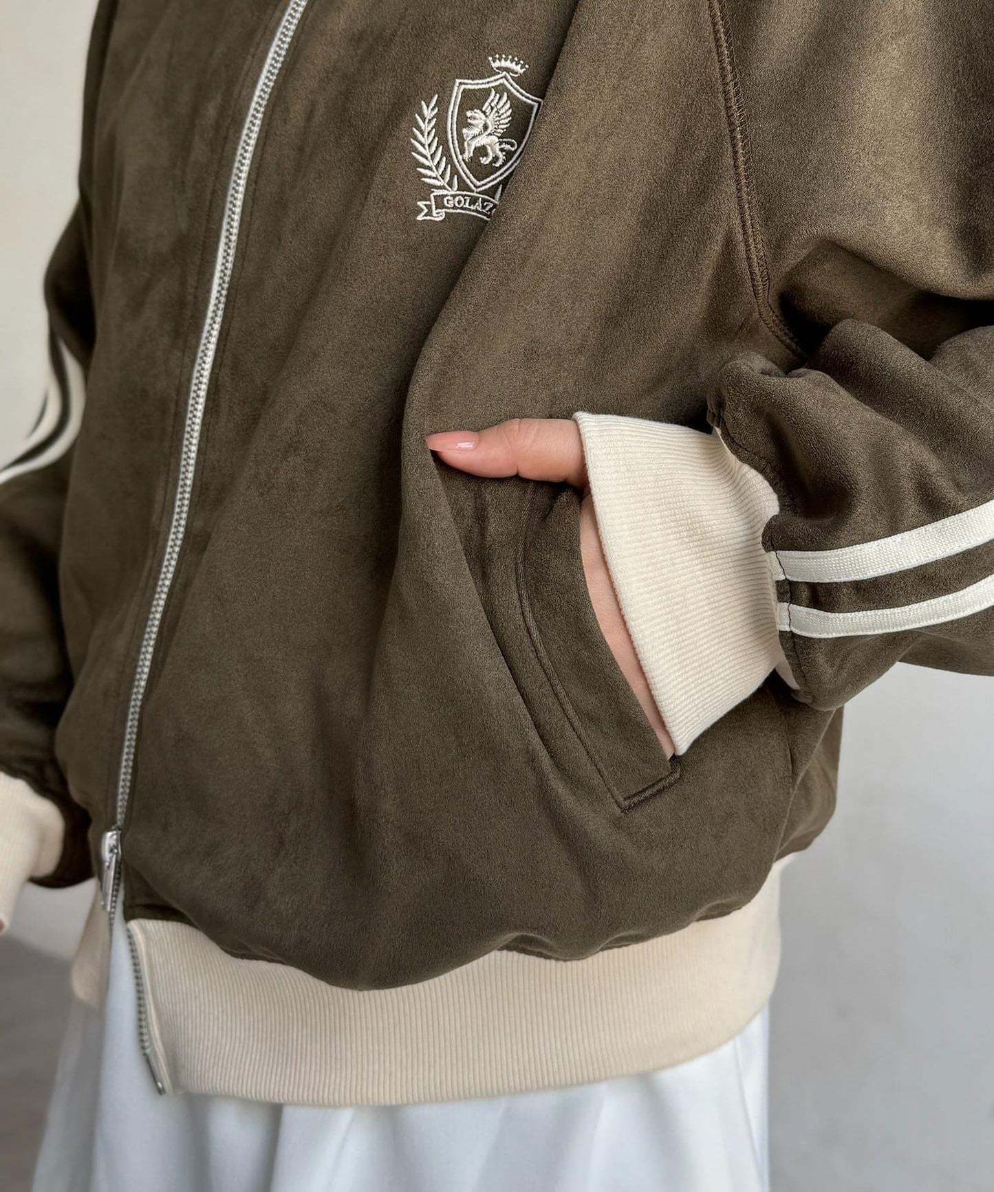 仿麂皮運動夾克