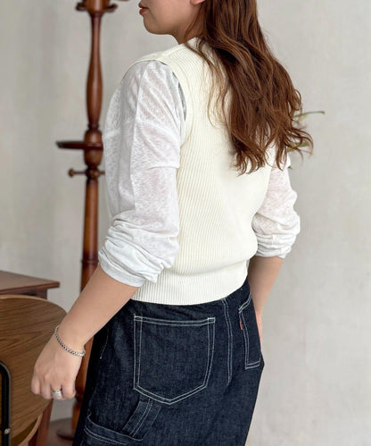 金屬扣短款背心