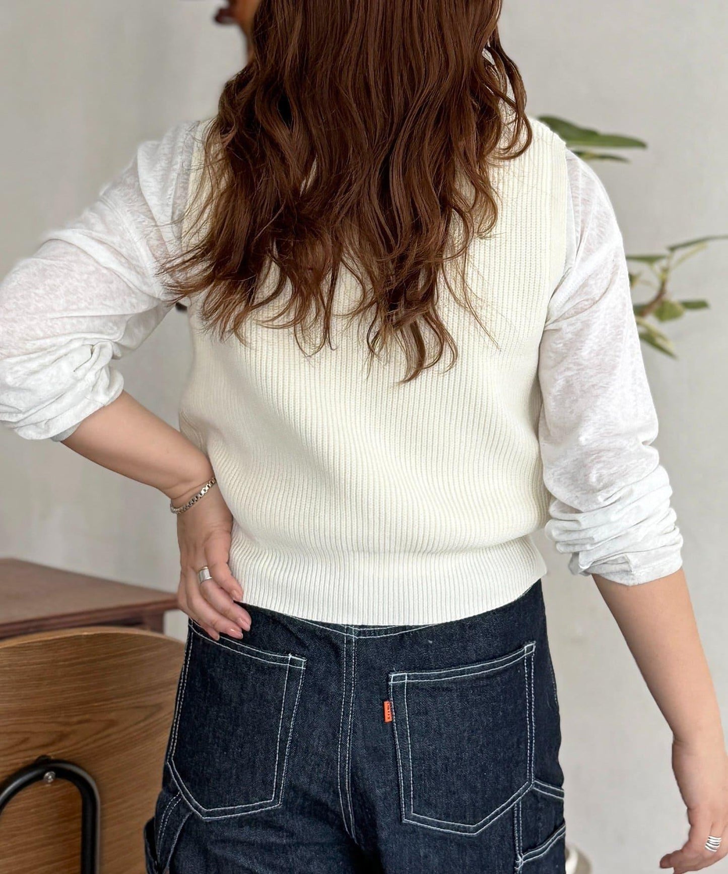 金屬扣短款背心