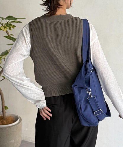 金屬扣短款背心