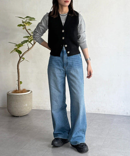 金屬扣短款背心