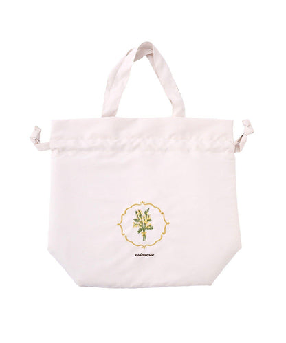 含羞草刺繡 保冷 束口包