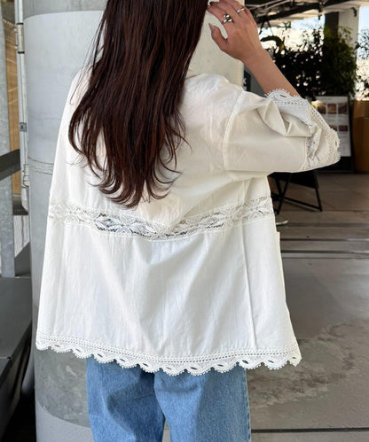 CIAOPANIC TYPY 蕾絲拼接寬鬆五分袖夾克