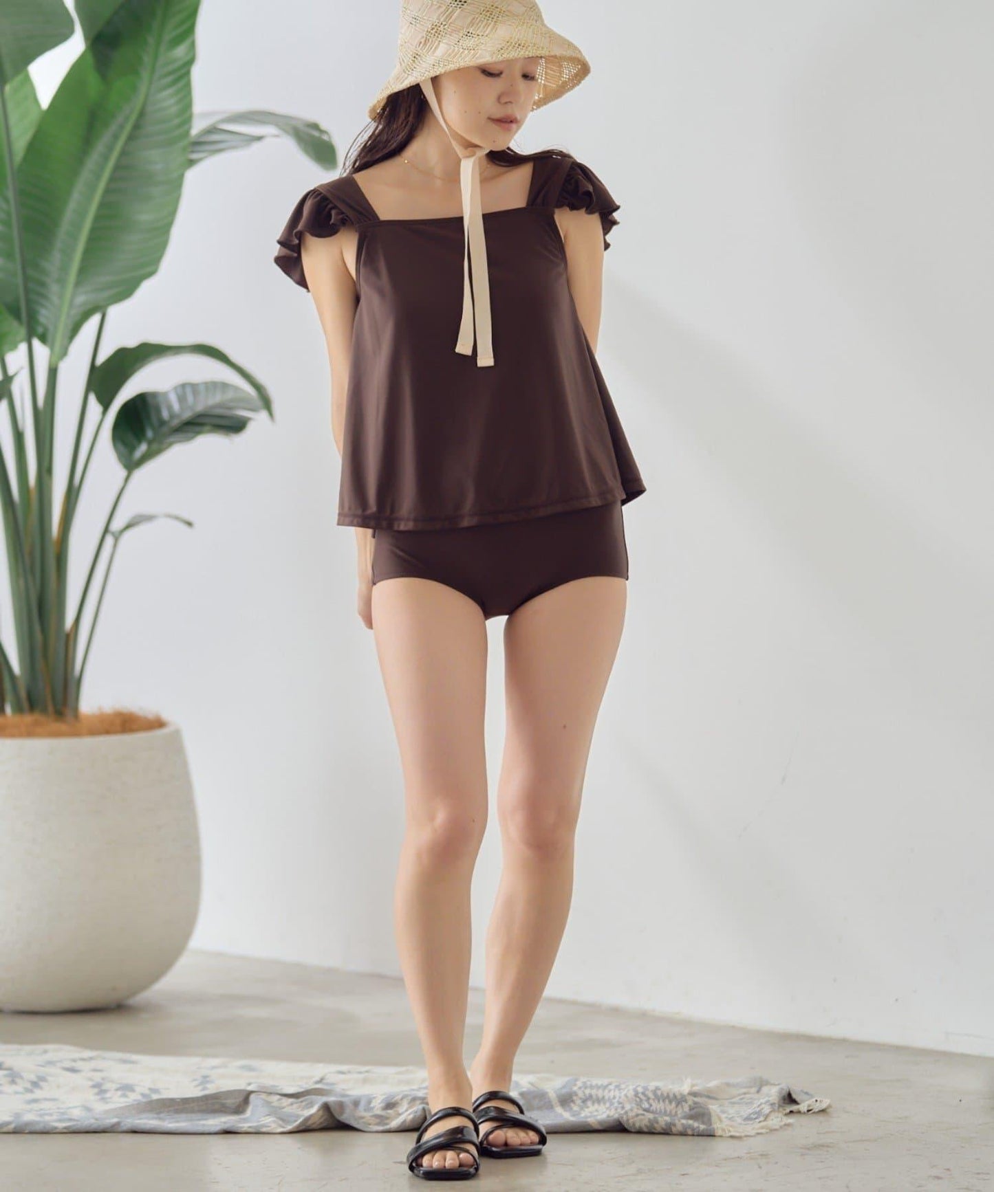 CIAOPANIC TYPY 肩部荷葉邊設計 雙件套泳裝