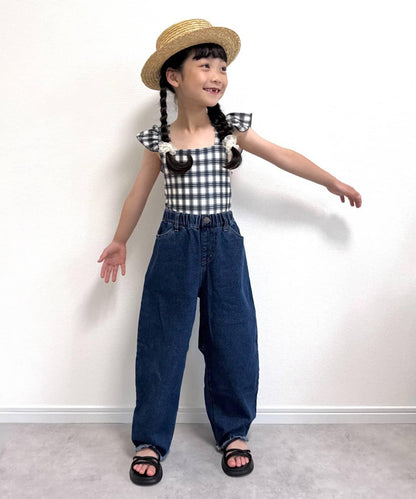 CIAOPANIC TYPY KIDS 袖部荷葉邊印花連體泳衣