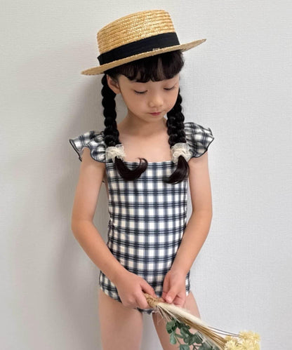 CIAOPANIC TYPY KIDS 袖部荷葉邊印花連體泳衣