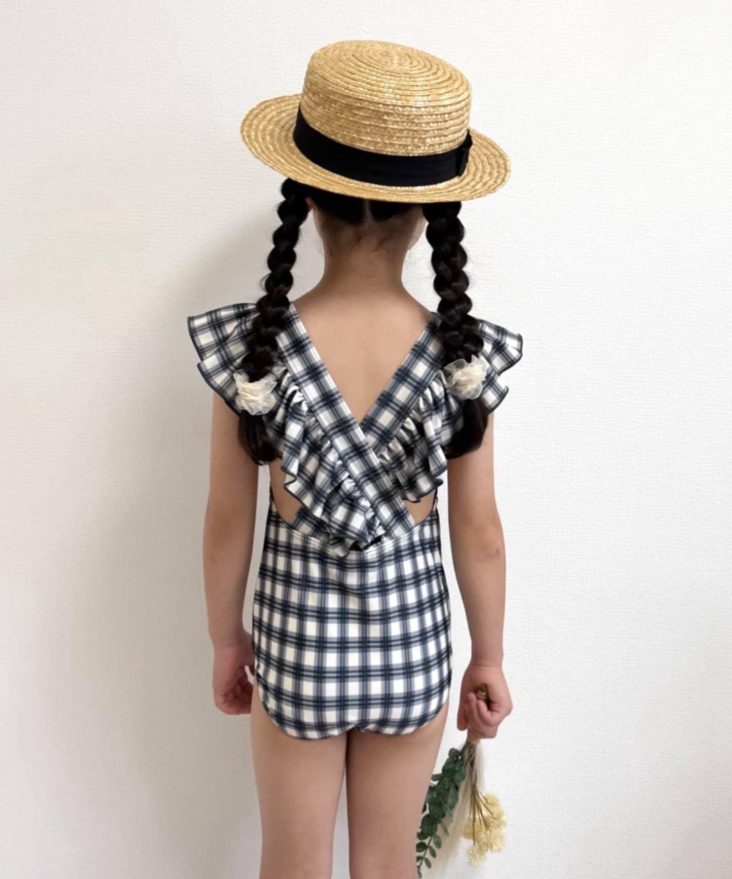 CIAOPANIC TYPY KIDS 袖部荷葉邊印花連體泳衣