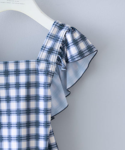 CIAOPANIC TYPY KIDS 袖部荷葉邊印花連體泳衣