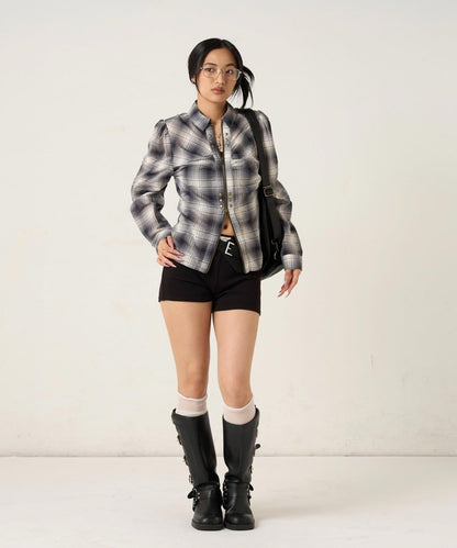 褶皺鉚釘修身設計 GATHERED STUDDED COMPACT SHIRT 襯衫