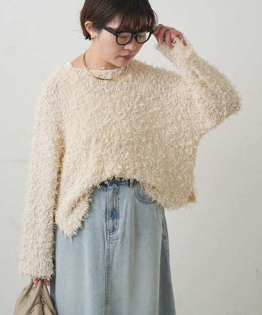 絲帶紗線針織套頭衫