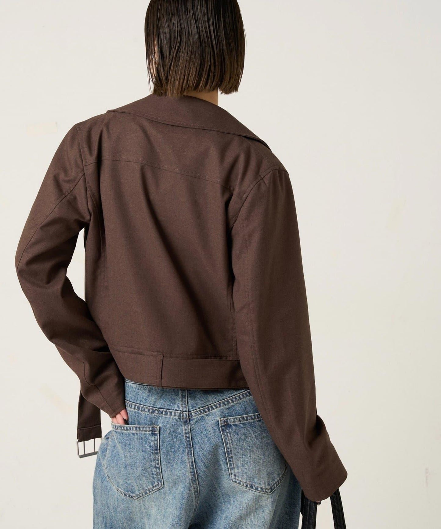 TR 金屬孔設計 短款粗呢外套