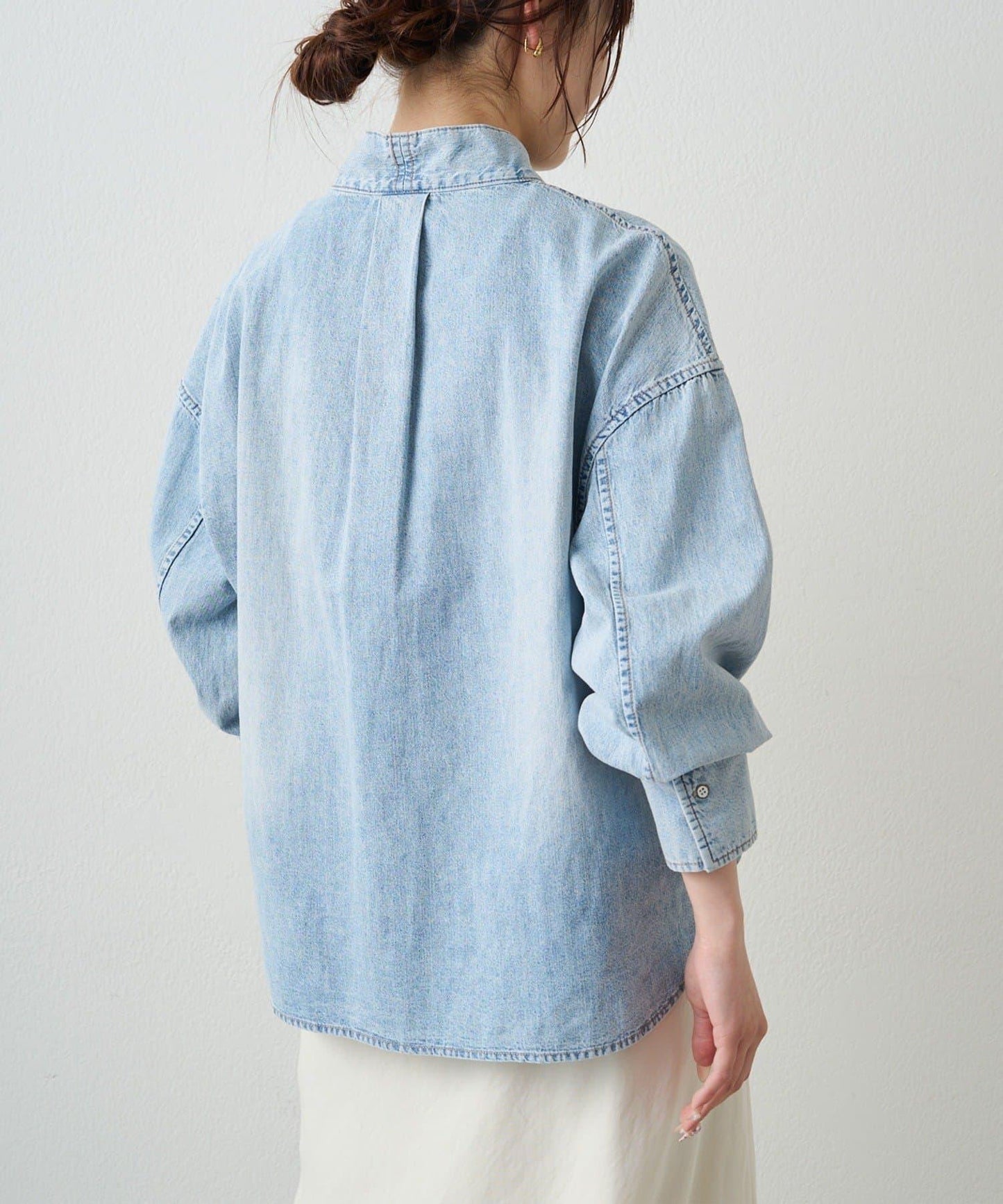 牛仔蝴蝶結設計襯衫