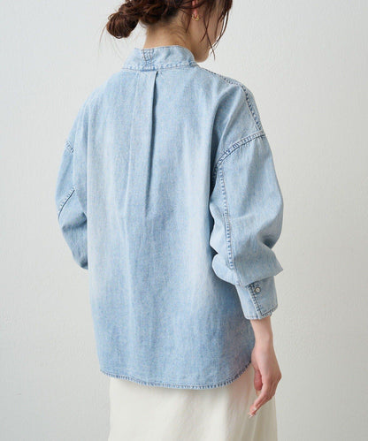 牛仔蝴蝶結設計襯衫