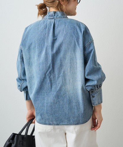 牛仔蝴蝶結設計襯衫