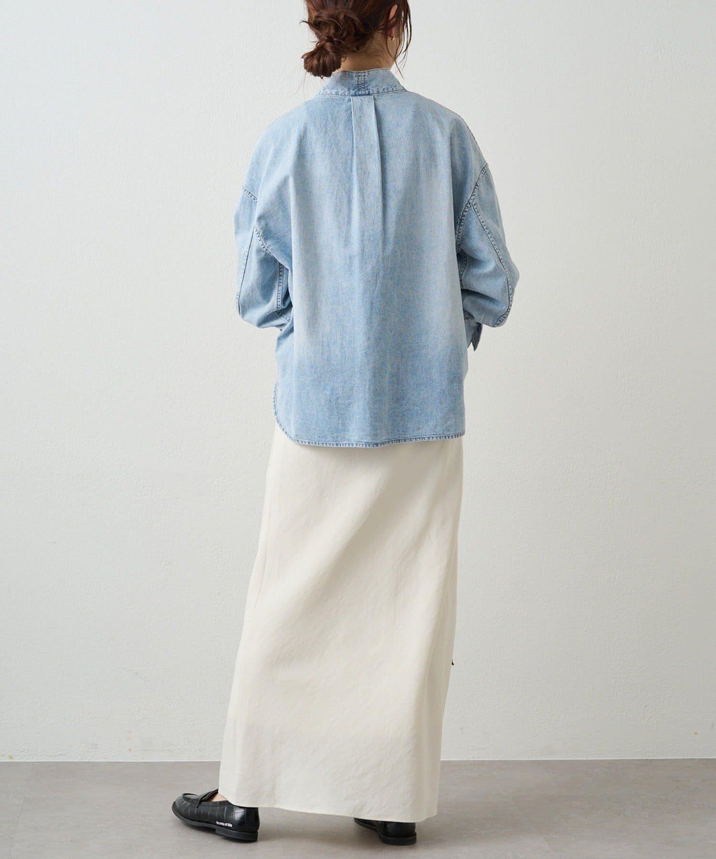 牛仔蝴蝶結設計襯衫