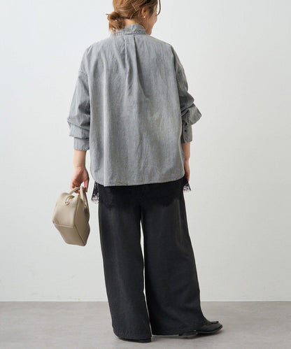 牛仔蝴蝶結設計襯衫