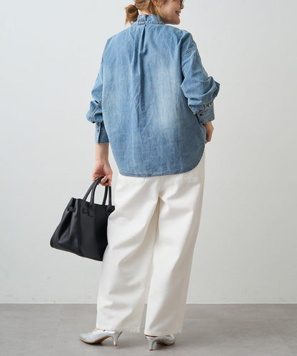 牛仔蝴蝶結設計襯衫