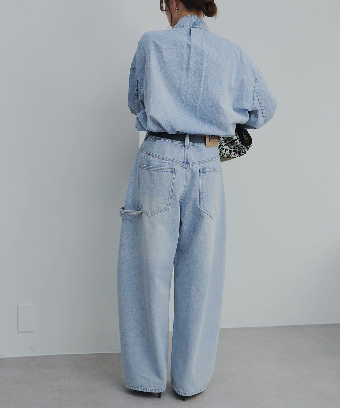 牛仔蝴蝶結設計襯衫