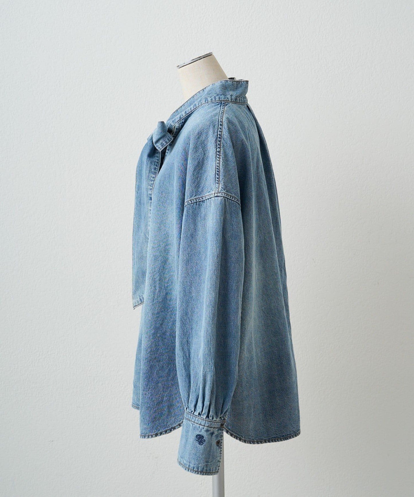 牛仔蝴蝶結設計襯衫