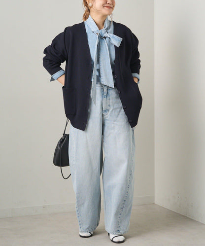 牛仔蝴蝶結設計襯衫